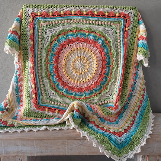 Mandala Square Blanket Crochet Pattern