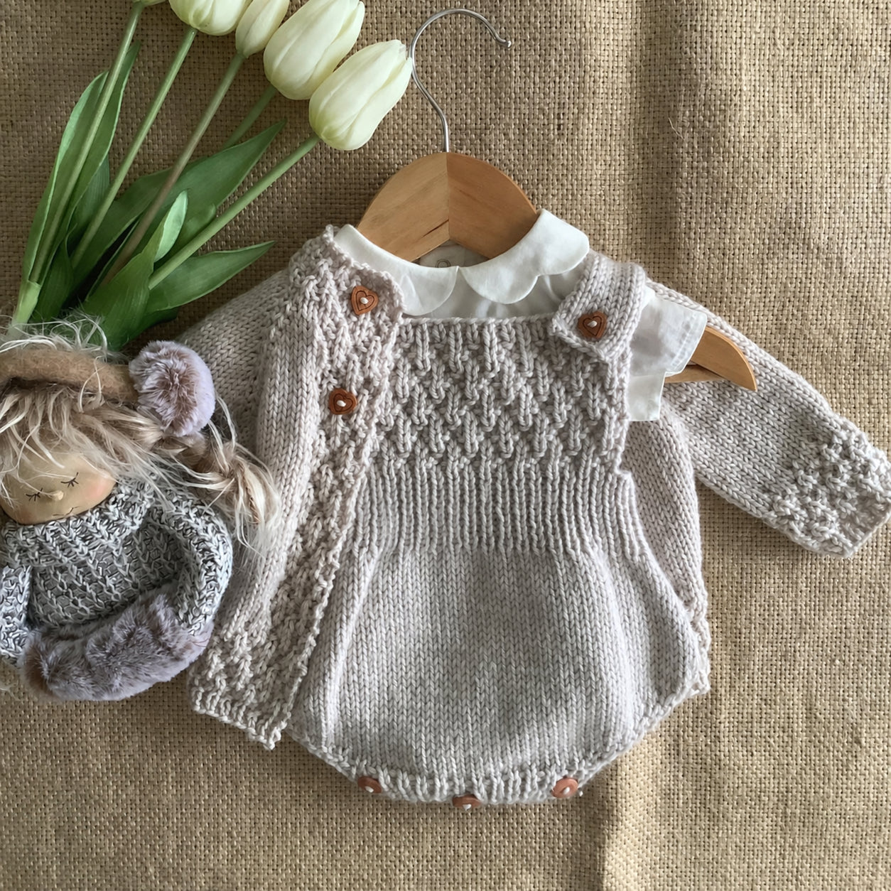 Pineapple Cardigan and Romper Knitting Pattern