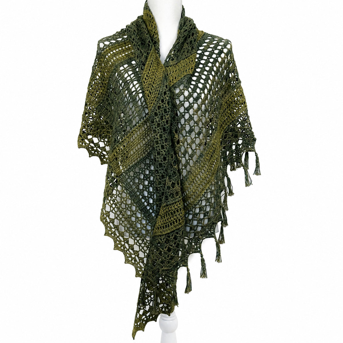 Textured Lace Triangle Shawl Crochet Pattern