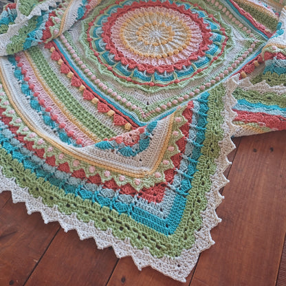Mandala Square Blanket Crochet Pattern