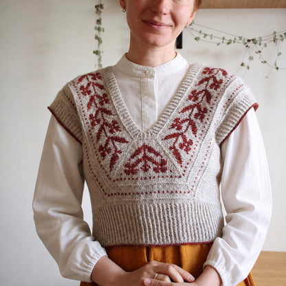 Modular Cropped V-Neck Vest Knitting Pattern