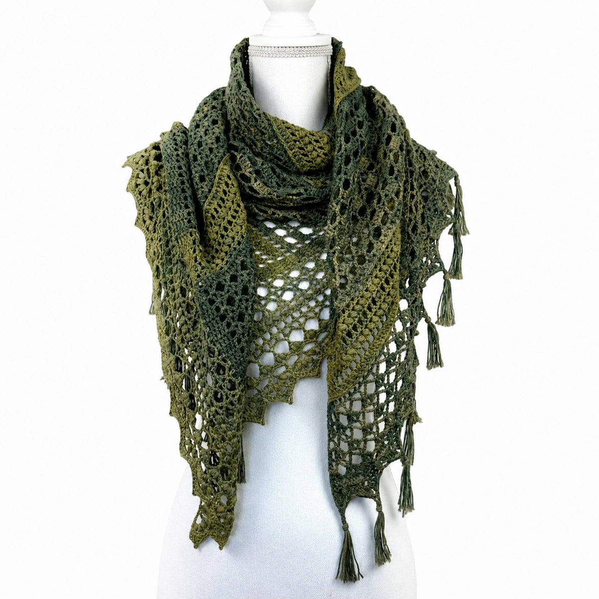 Textured Lace Triangle Shawl Crochet Pattern