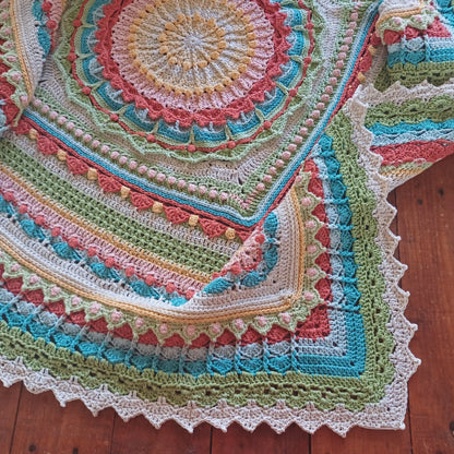 Mandala Square Blanket Crochet Pattern