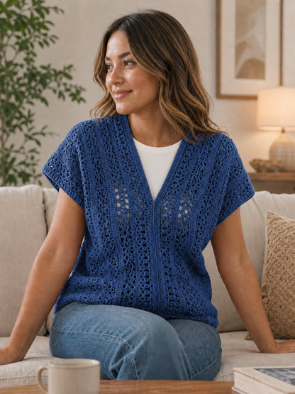 Boho Lace V Neck Blouse Crochet Pattern