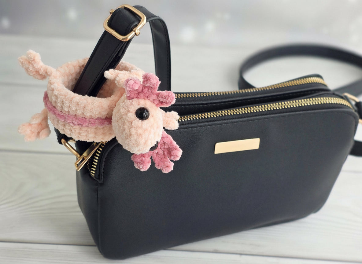 No-Sew Axolotl Slap Bracelet Crochet Pattern