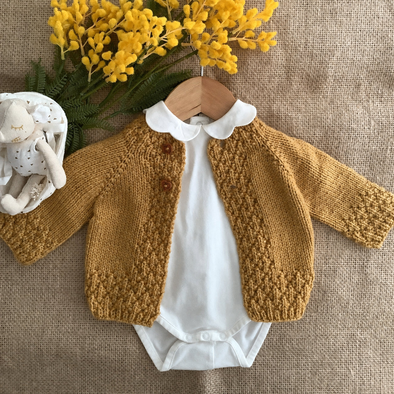 Pineapple Cardigan and Romper Knitting Pattern