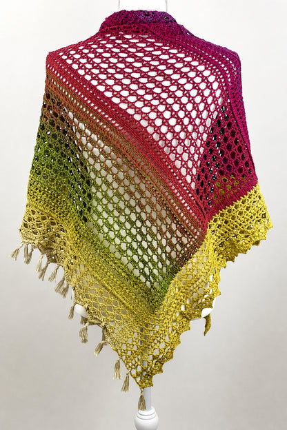 Textured Lace Triangle Shawl Crochet Pattern