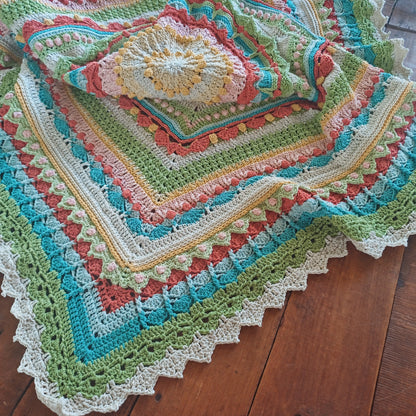 Mandala Square Blanket Crochet Pattern
