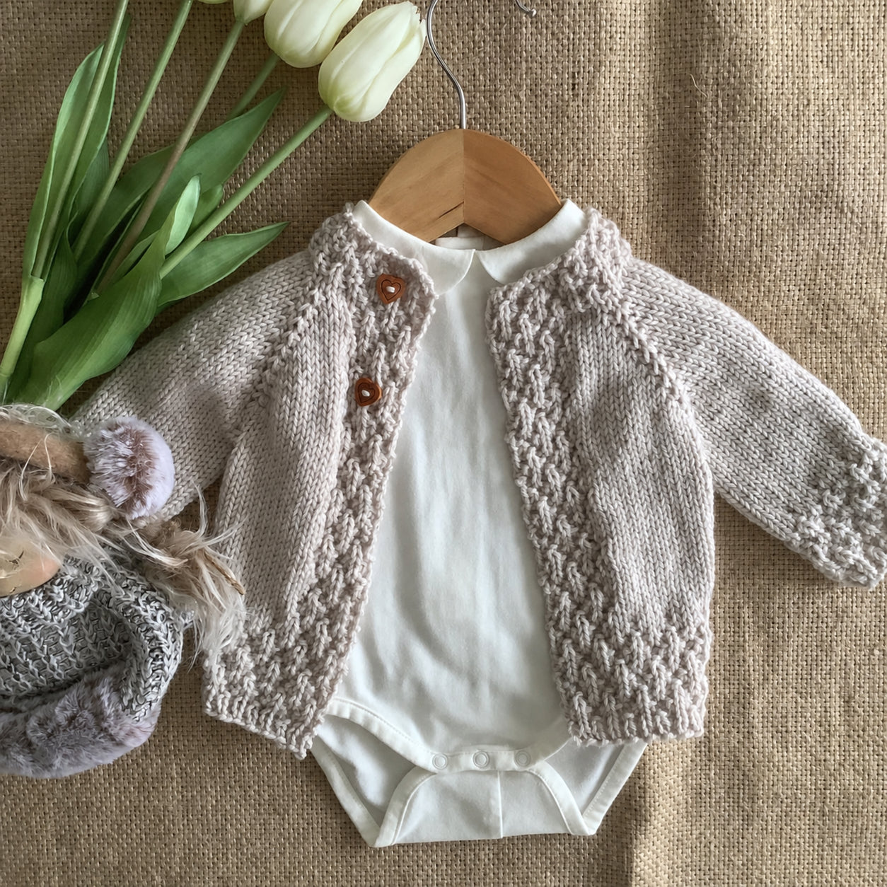 Pineapple Cardigan and Romper Knitting Pattern