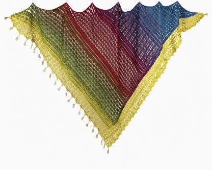 Textured Lace Triangle Shawl Crochet Pattern