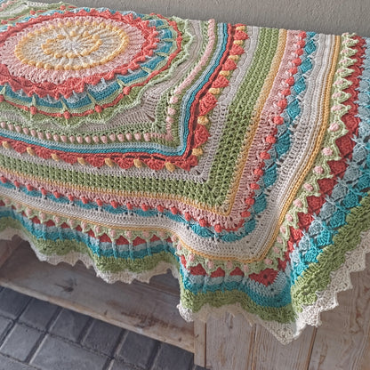 Mandala Square Blanket Crochet Pattern