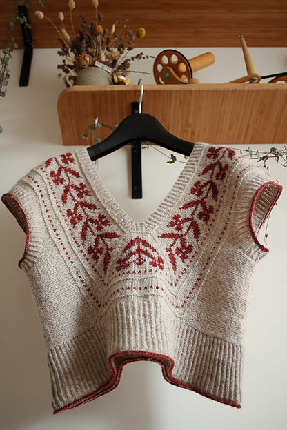 Modular Cropped V-Neck Vest Knitting Pattern