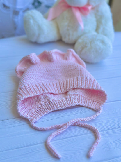 Easy Newborn Ruffle Bonnet Knitting Pattern