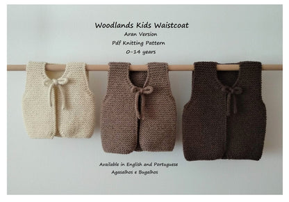 Woodlands Kids Waistcoat Knitting Pattern