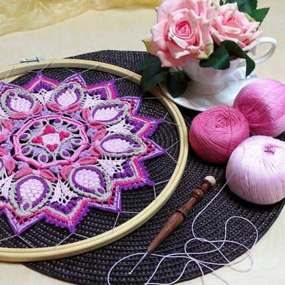 Doily Amethyst Mandala Crochet Pattern