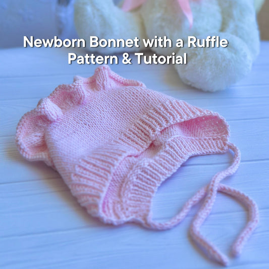 Easy Newborn Ruffle Bonnet Knitting Pattern
