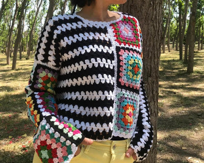 Boho Patchwork Cardigan Crochet Pattern