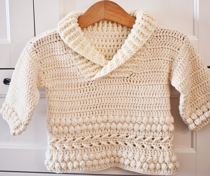 Shawl Collar Sweater Crochet Pattern