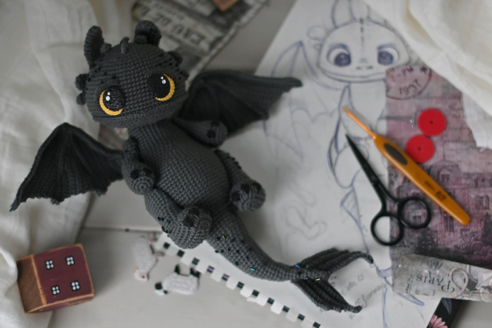 Black Dragon Crochet Pattern