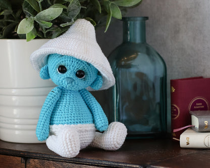 Blue Cat Mushroom Crochet Pattern