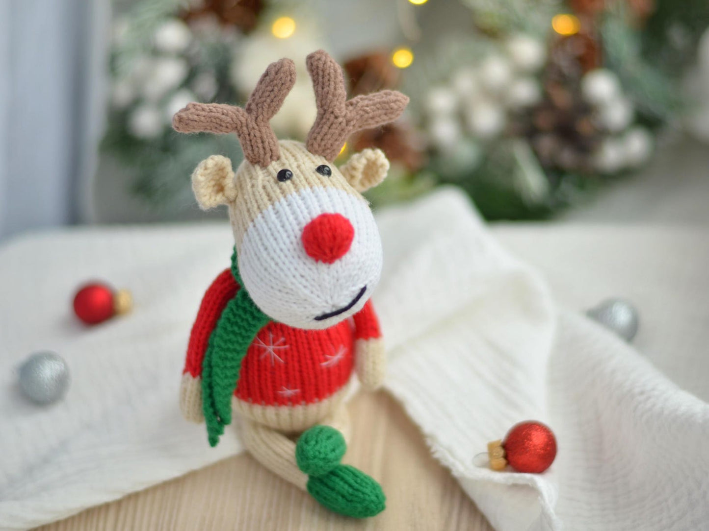 Christmas deer knitting pattern