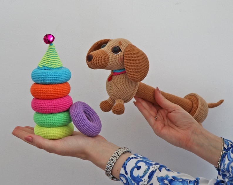 Dog Stacking Toy Crochet Pattern