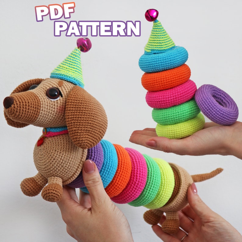 Dog Stacking Toy Crochet Pattern