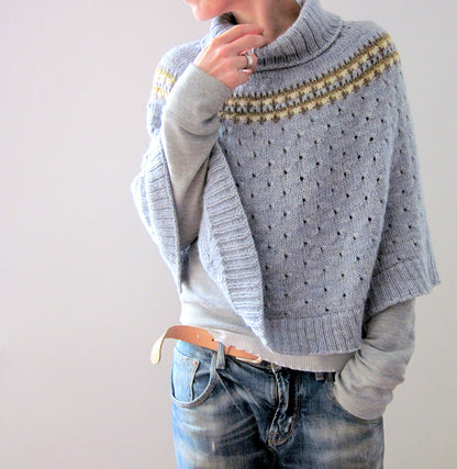 Indigo Frost Poncho Knitting Pattern