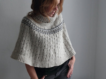 Indigo Frost Poncho Knitting Pattern