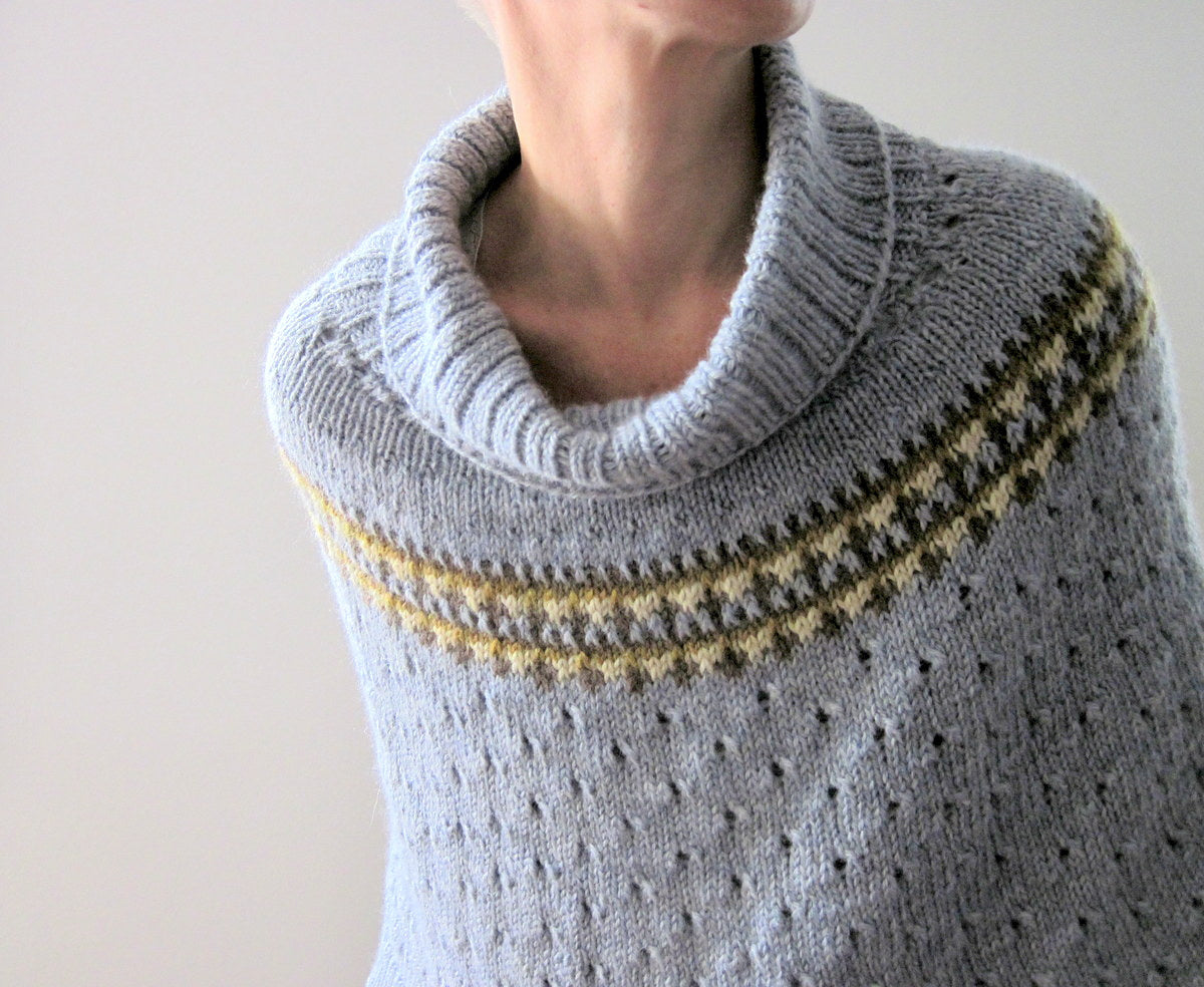 Indigo Frost Poncho Knitting Pattern