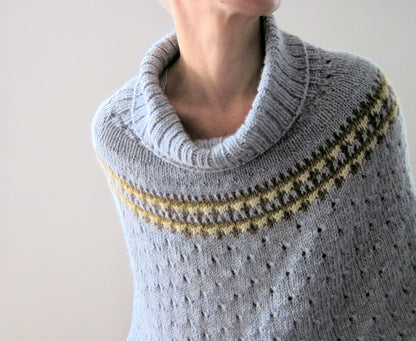 Indigo Frost Poncho Knitting Pattern