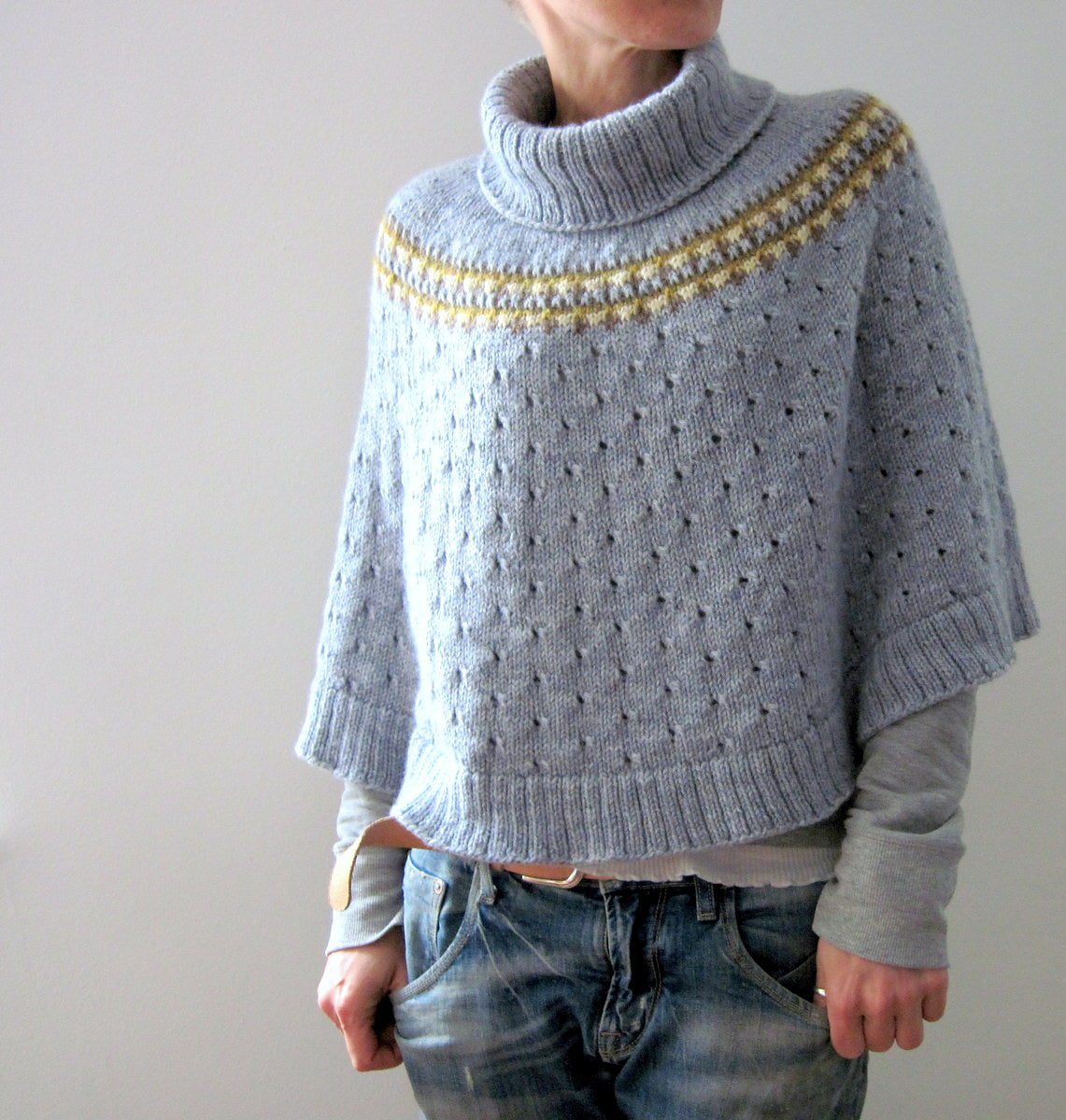Indigo Frost Poncho Knitting Pattern