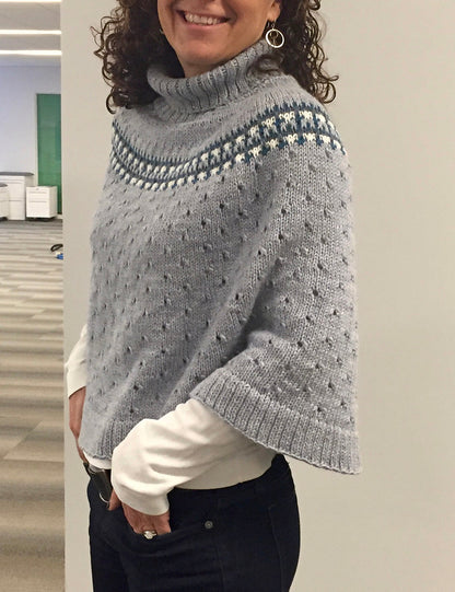 Indigo Frost Poncho Knitting Pattern