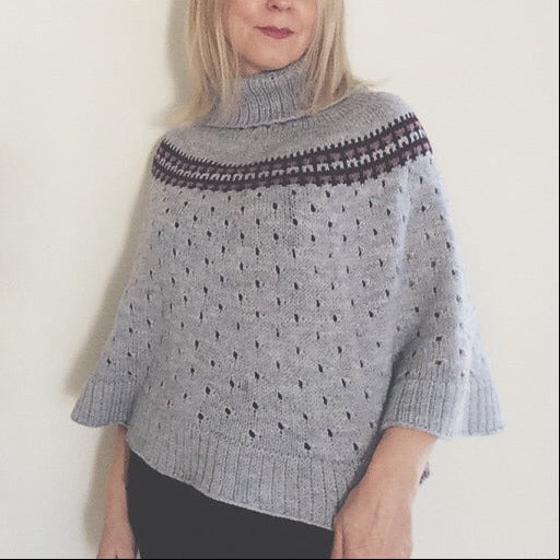 Indigo Frost Poncho Knitting Pattern