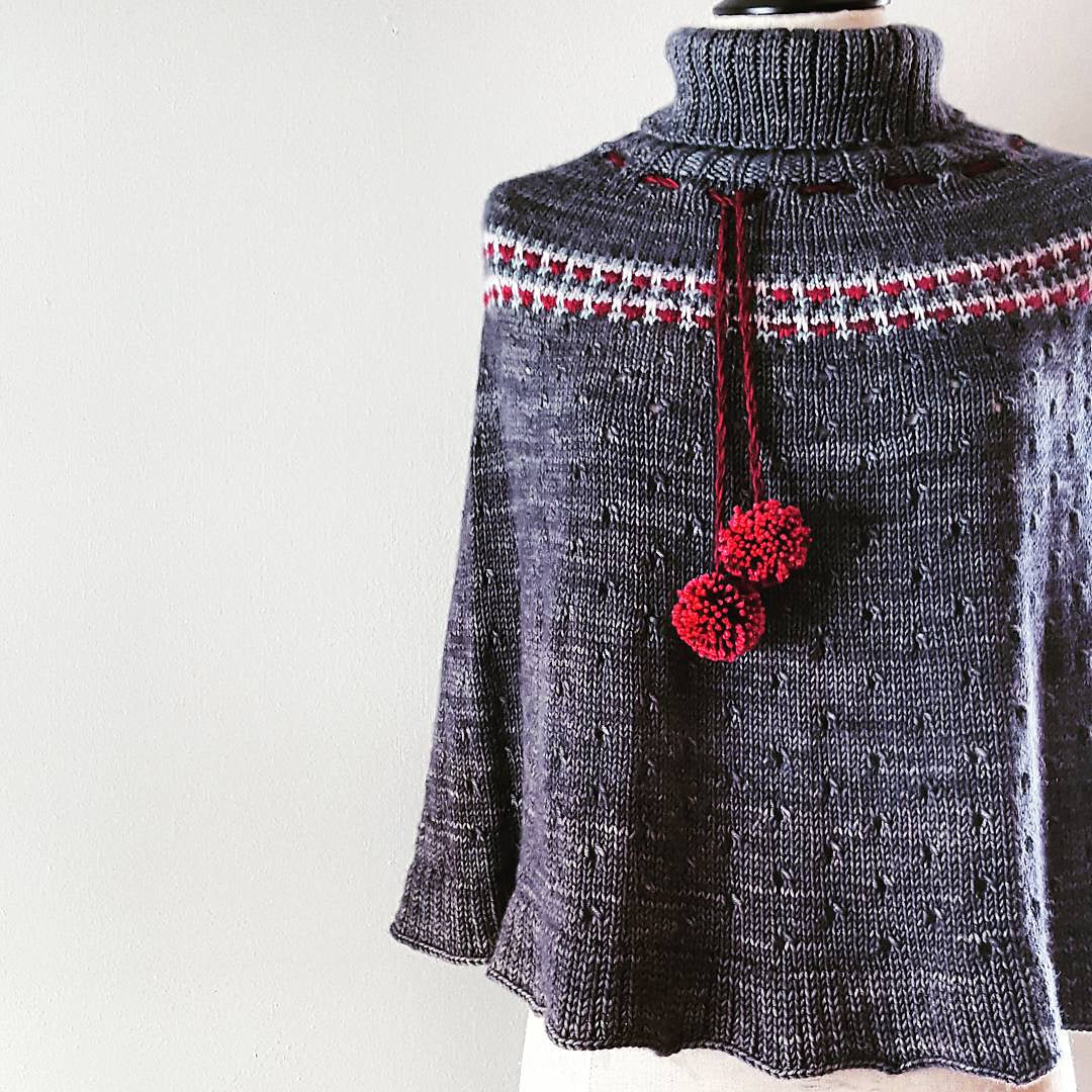 Indigo Frost Poncho Knitting Pattern