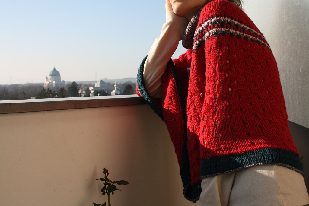Indigo Frost Poncho Knitting Pattern