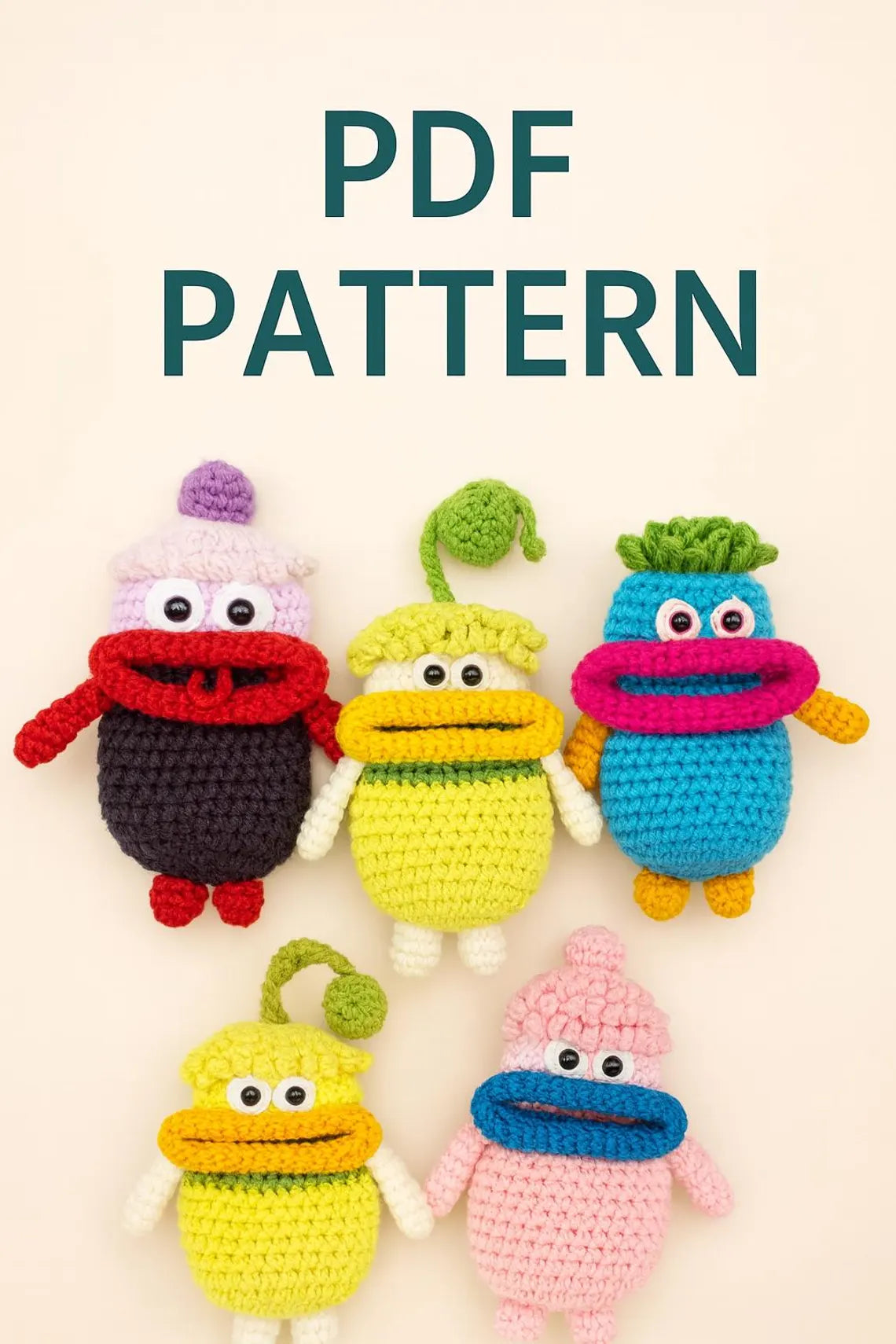 Monster Keychain Pouch Crochet Pattern