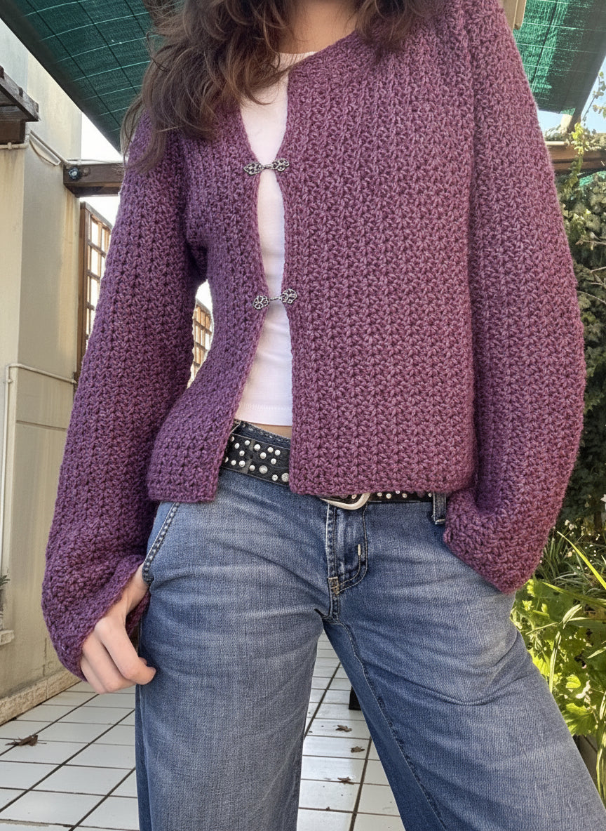 Off-set Cardigan Crochet Pattern