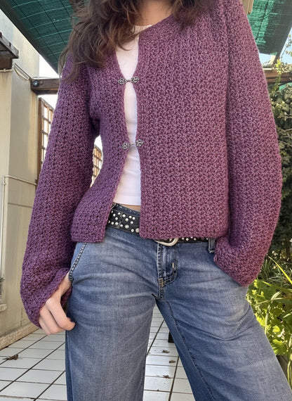 Off-set Cardigan Crochet Pattern