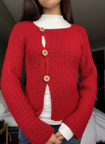 Off-set Cardigan Crochet Pattern