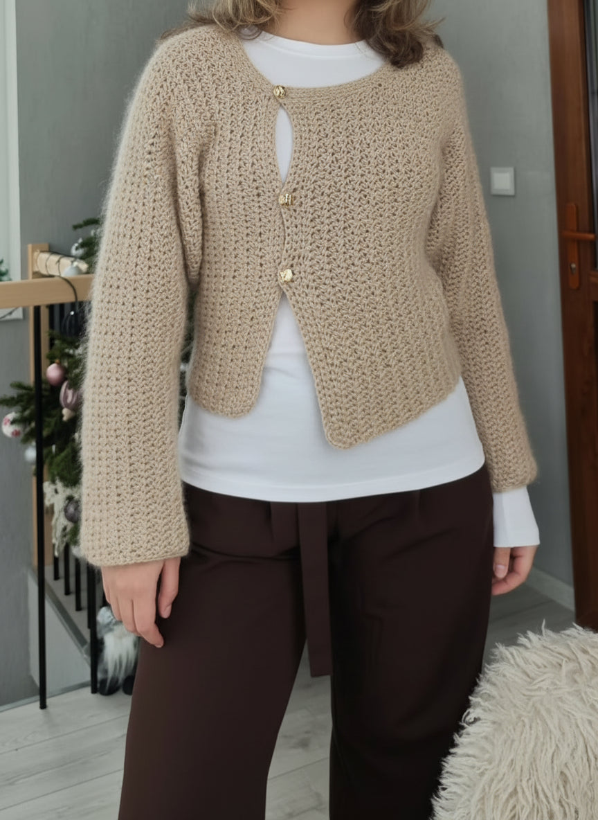 Off-set Cardigan Crochet Pattern