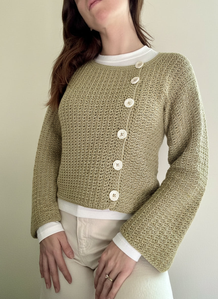 Off-set Cardigan Crochet Pattern