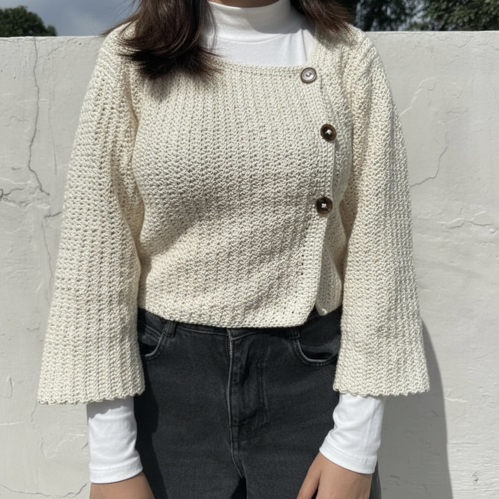 Off-set Cardigan Crochet Pattern