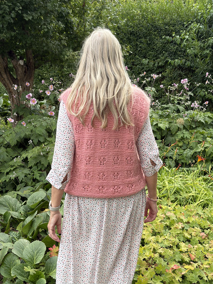 Lace Mock Neck Vest Knitting Pattern