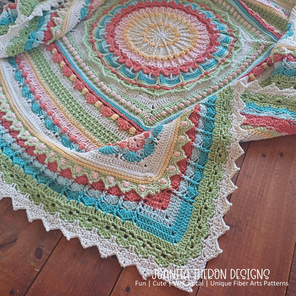 Mandala Square Blanket Crochet Pattern