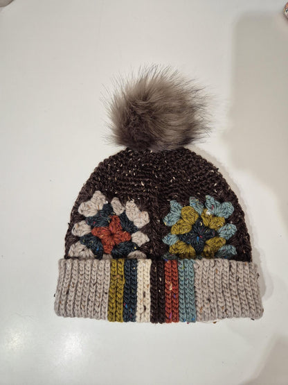 Winter Granny Square Beanie Crochet Pattern