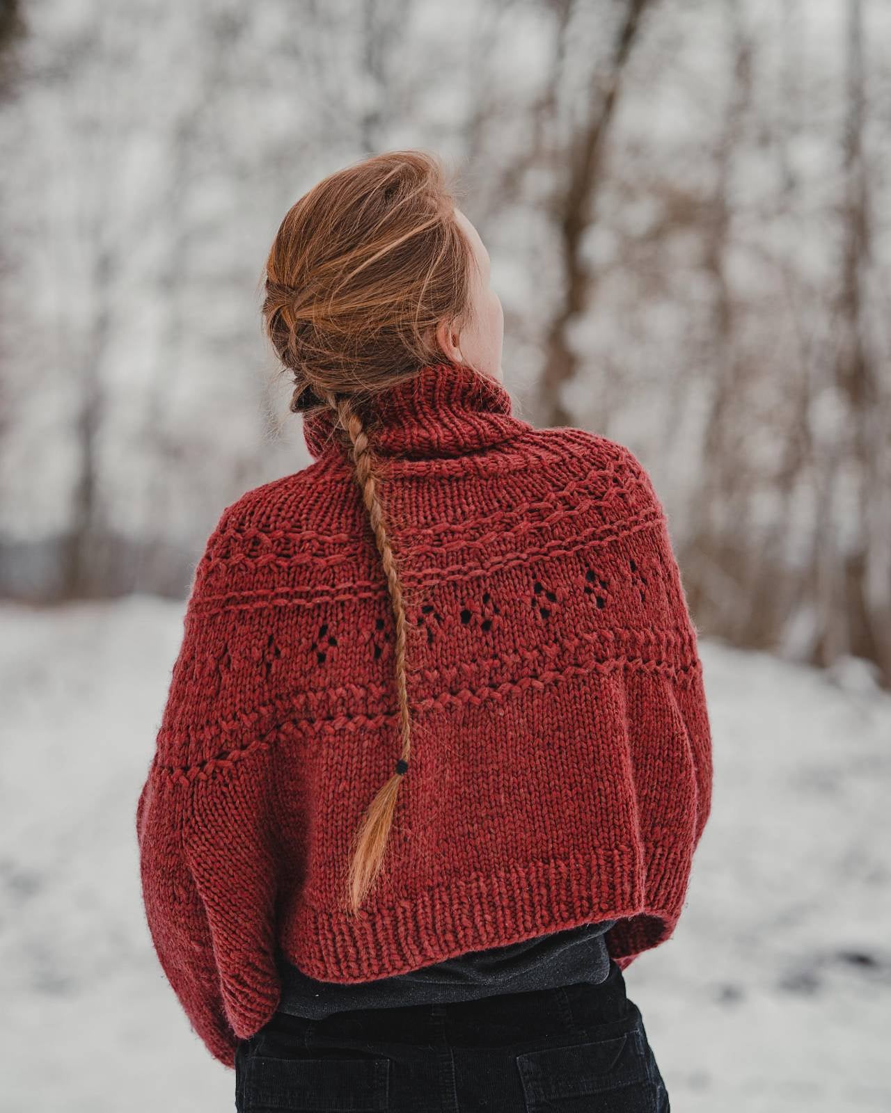 Top-down Round Yoke Pullover Knitting Pattern