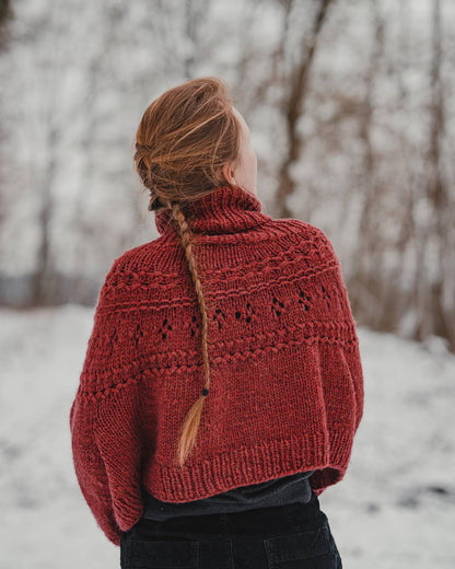 Top-down Round Yoke Pullover Knitting Pattern