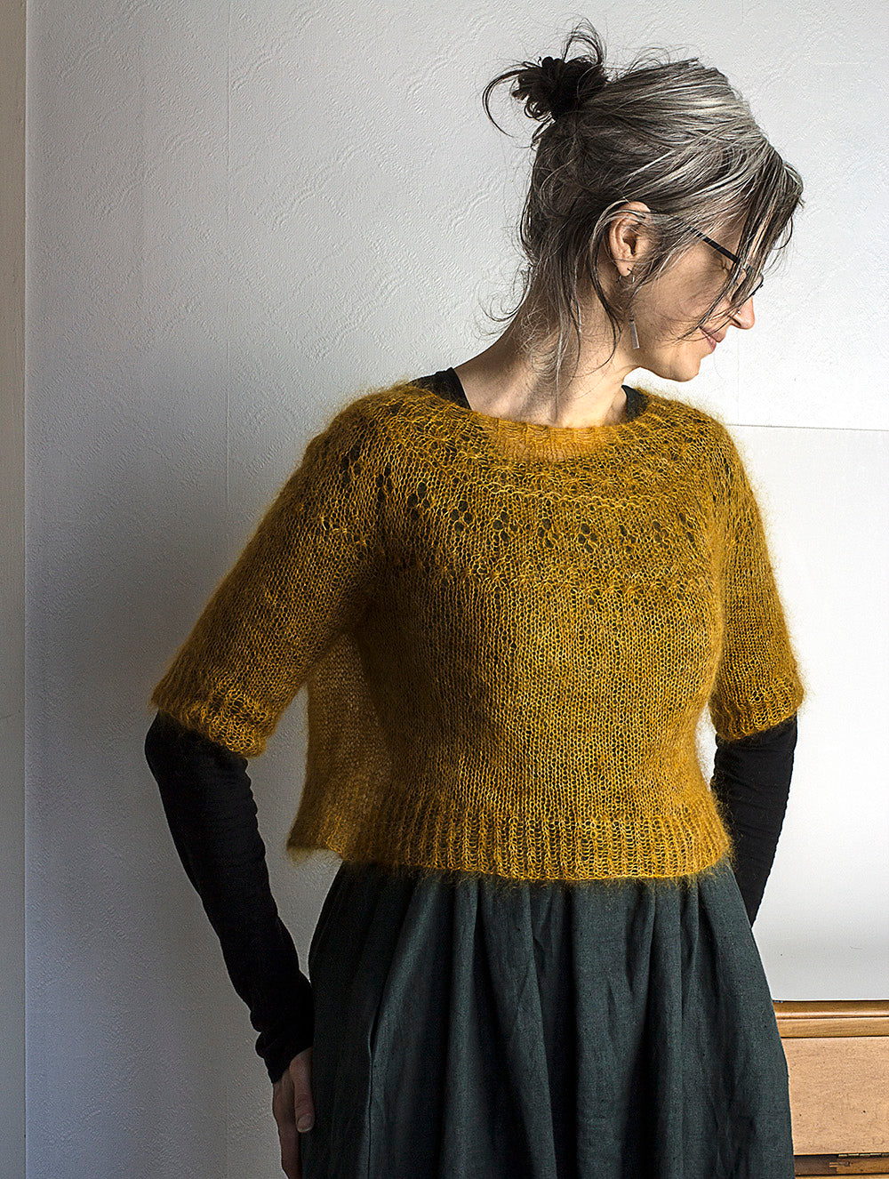 Top-down Round Yoke Pullover Knitting Pattern