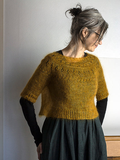 Top-down Round Yoke Pullover Knitting Pattern